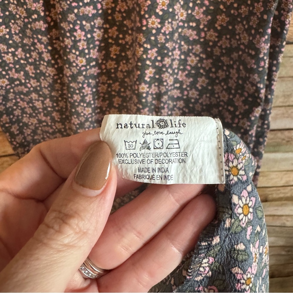 Natural Life Women's Floral Print Boho Peasant Cottagecore Juliette Maxi Dress M - Picture 6 of 10